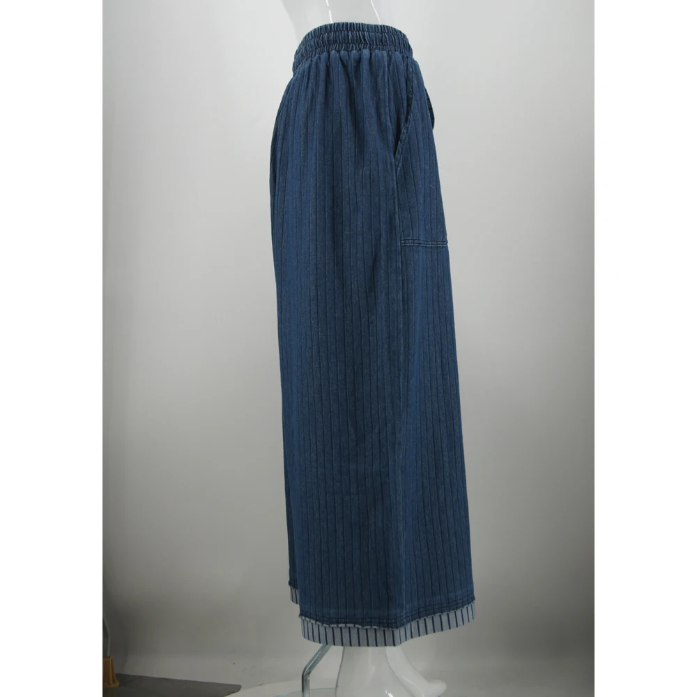 Wholesale Summer New Korean Edition Loose Versatile Casual Stripe Slim Straight Women's Jeans