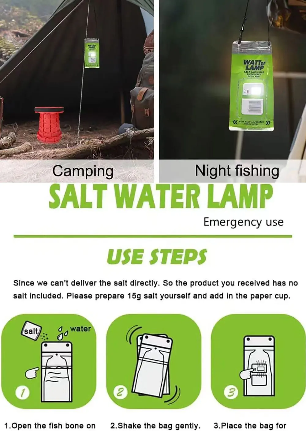 Taikoo Water Salt Lamp Portable Emergency Latest Salt Water Lamp Led