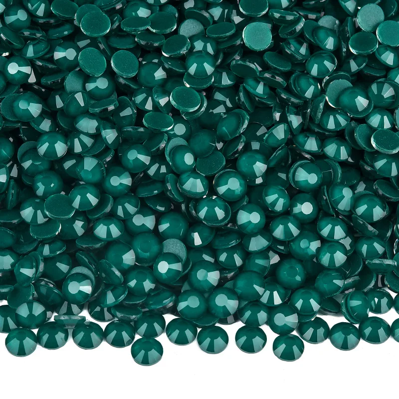 OLeeya Wholesale Flat Back Crystal Glass SS6-SS30 Green Luxe Rhinestone Colors Non Hot Fix Glass Crystal for Nail Decoration DIY