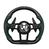 Carbon Fibre+Perforated Leather+green Stitching+green Stripe