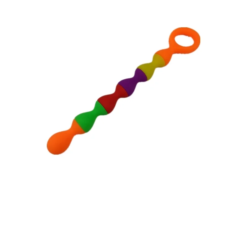 Unisex Butt Plug with Solid Balls Stimulative Silicone Adult Sex Toys Colorful DIY Anal Beads