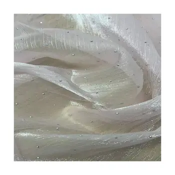 Hot sale soft mesh white tulle fabric glitter lace fabric pizzo glitter dot for decoration