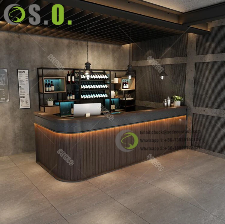 Coffee Shop bar Counter Size Customized Cash Desk for Retail Store with Good Price