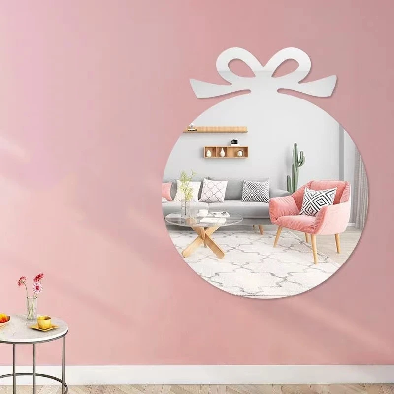 Rectangular Bathroom Acrylic Butterfly Shape Mirror Wall Mounted PS Mirror Stickers Decorative for Home Gym Door