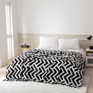 Digital Printing Blankets Flannel Microfibre Blanket Full Size Bed Geometric Patterns