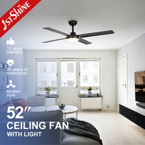 1stshine LED Ceiling Fan Indoor Remote Black Blades Simple Installation Ceiling Fans with Dimmable Light
