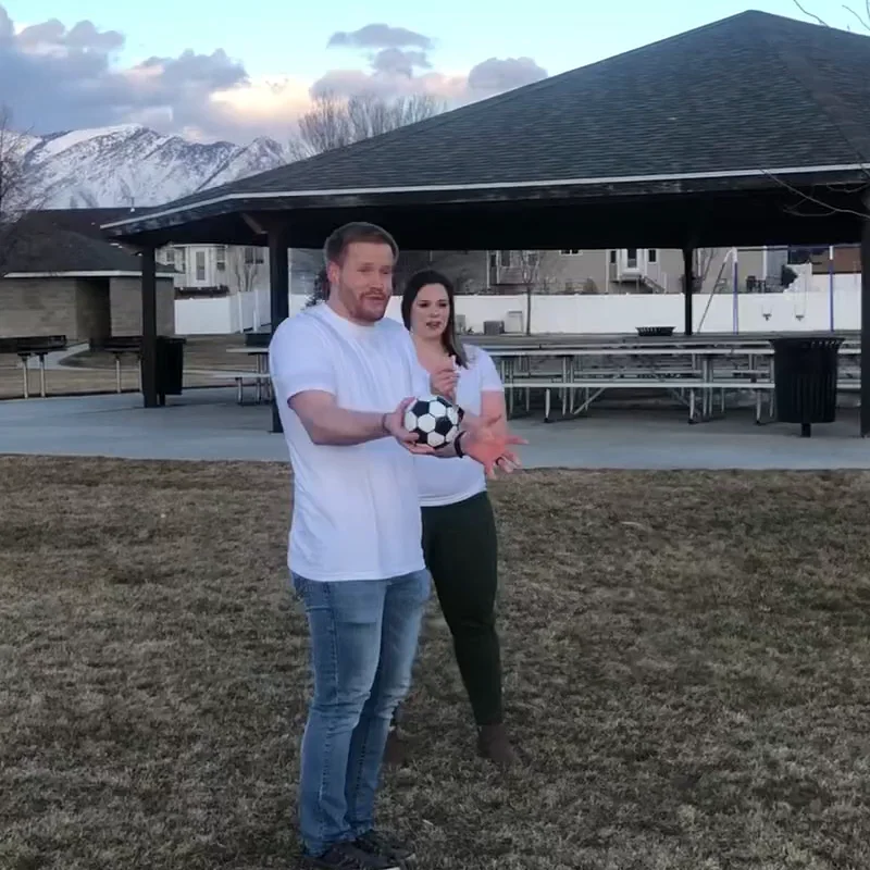 Gender Reveal Soccer Ball With Powder Exploding Soccer Balls Kit Blue