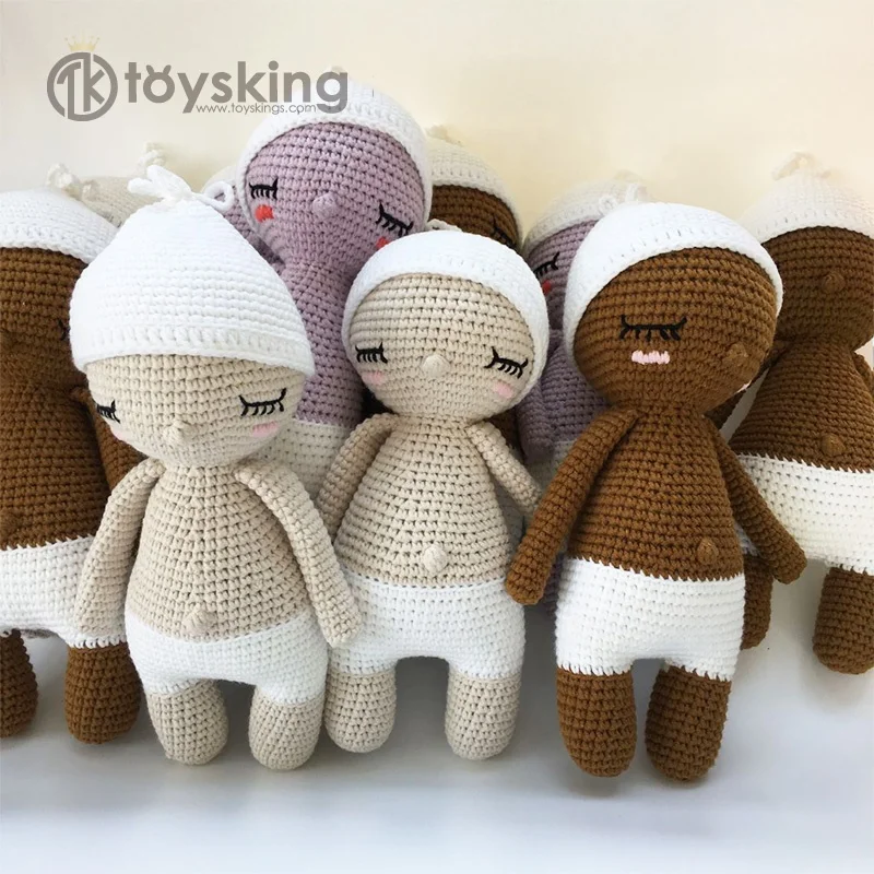 
ToysKing Kawaii вязанная крючком фабрика детская вязанная крючком кукла ручной работы мягкие игрушки амигуруми новые детские игрушки подарок черная кукла 