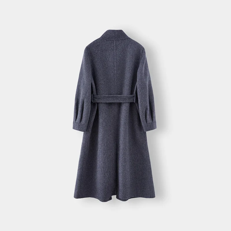 New Styles Double-faced Womens Wool Cashmere Trench Coat With Button