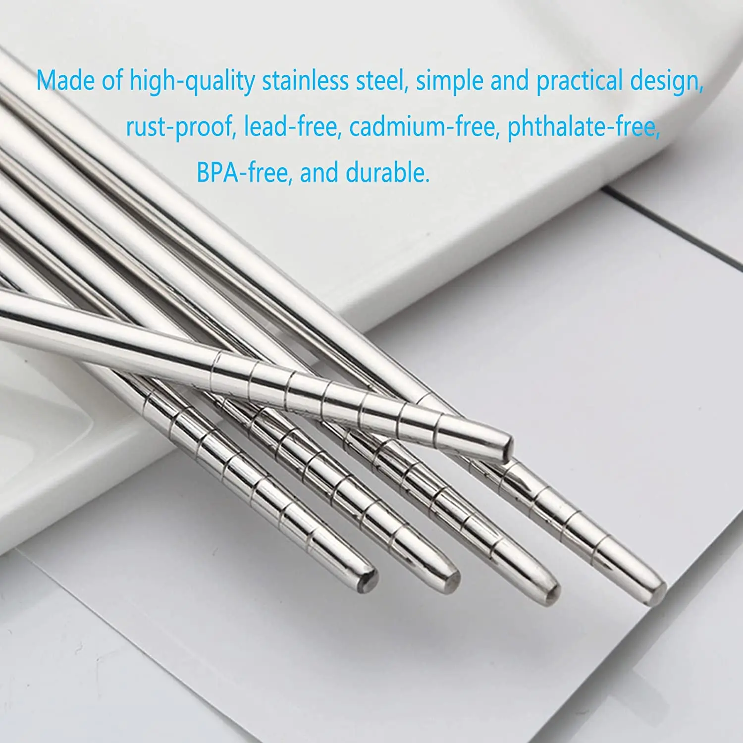 Korean Style Reusable Metal Chopsticks 304 Stainless Steel Dishwasher ...