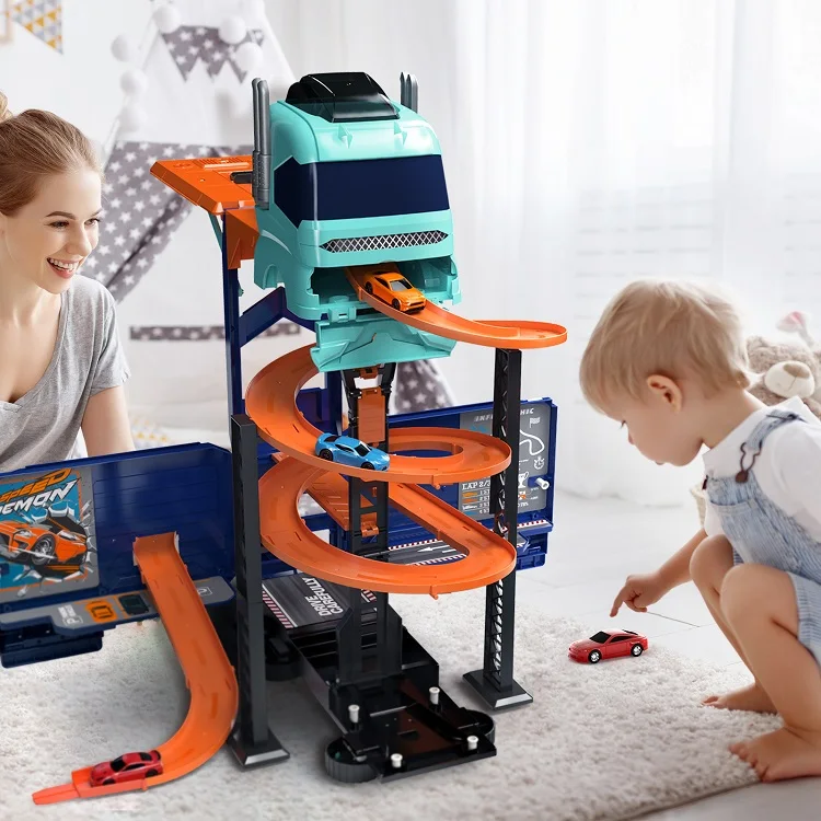 Toy Factory Best Selling Construction Diecast Metal Alloy Small Car Carrier Friction Vehicles Toy Truck for Kids
