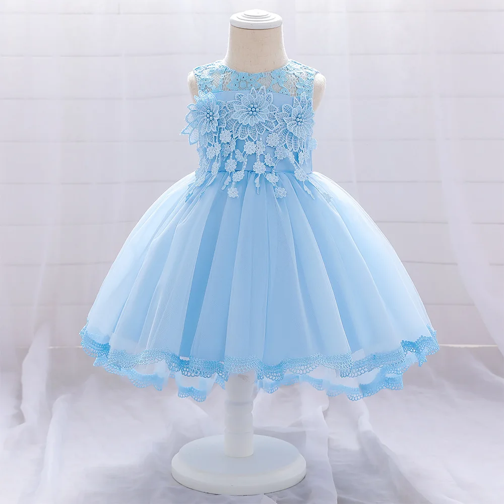 Western Style Summer Kid Red Birthday Party Dress  Pageant Flower Girl Wedding Dress Puffy Princess Long Tail  Dress  for 10 Y