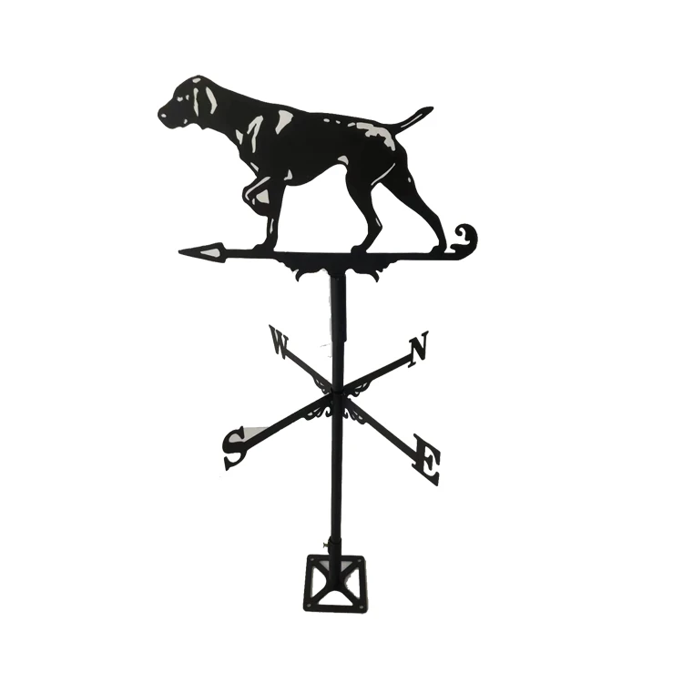 
 Home Decoration Housetop Roof Windmill Wind Spinner Metal Weather Vane with Hunting Dog Shaped for Garden Yard Decoration  