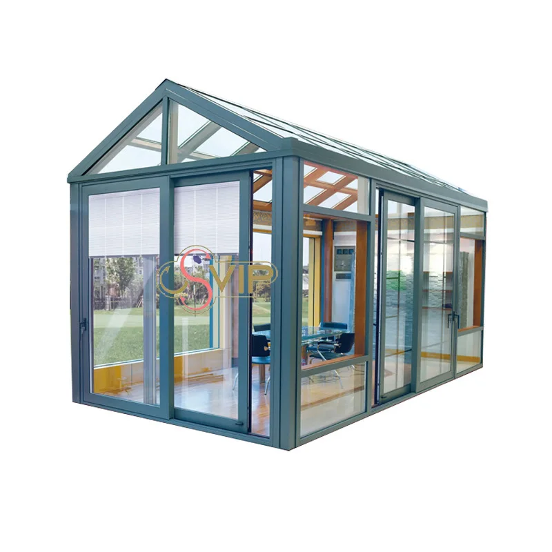 Modern Sunroom Eco Friendly Tempered Glass and Aluminum