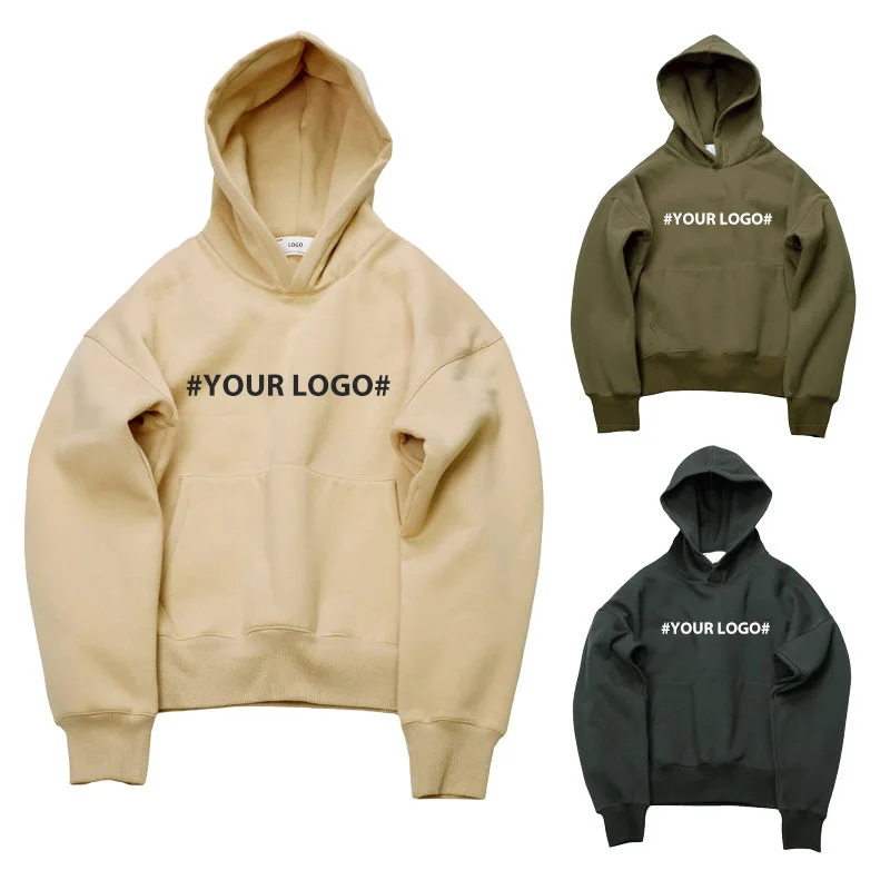 Одежда из плотного флиса пустой в уличном стиле с капюшоном и длинными рукавами изготовленным на заказ логосом Фирменный Пуловер Большие размеры мужские худи свободного кроя Перевозка