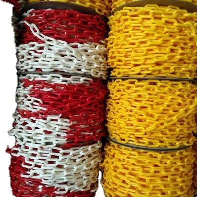 Пластиковая цепь 6/8/10 мм красная белая Дорожная безопасность пластиковая цепь-барьер для дорожных