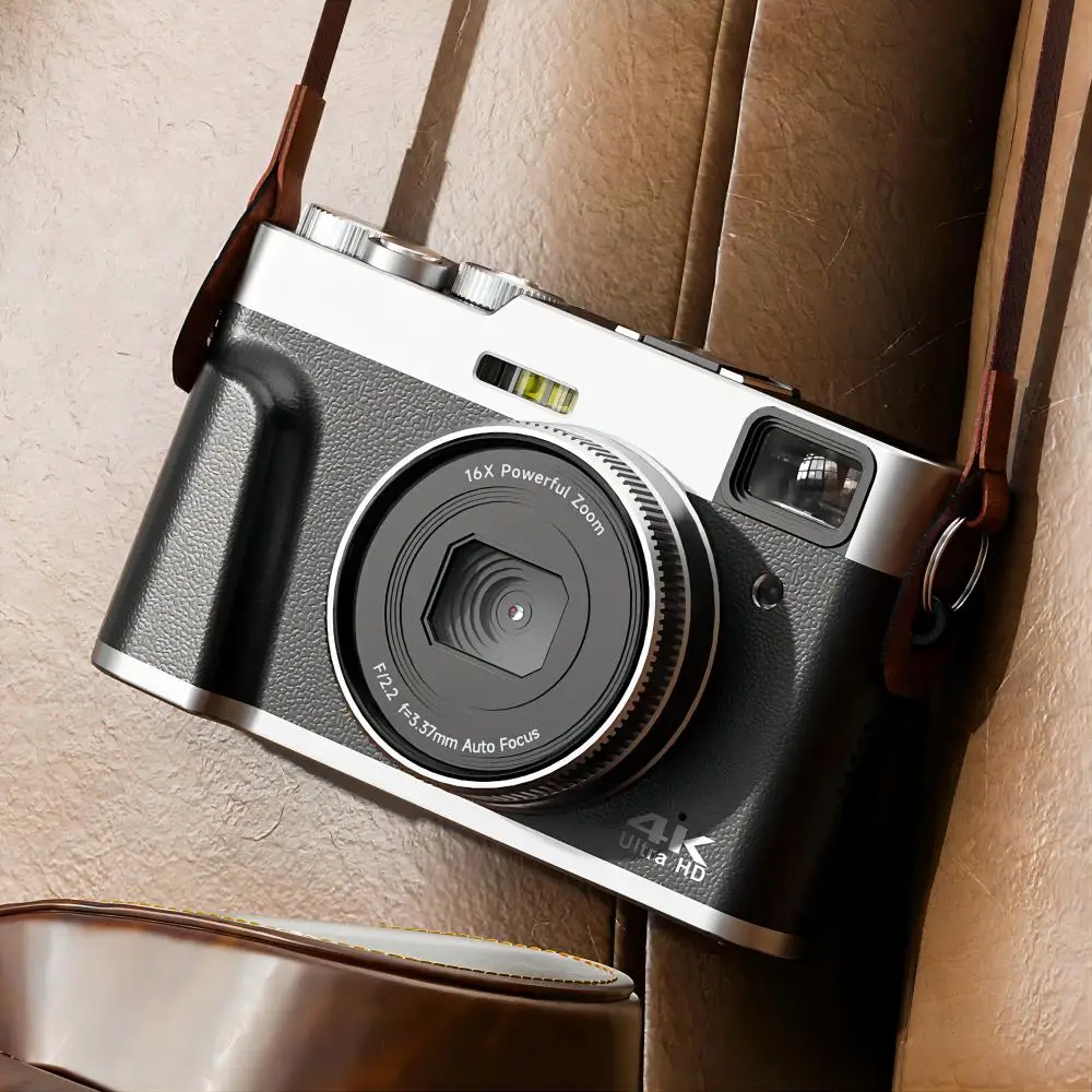 コンパクトデジタルカメラ ultraHD 4K ブラック レトロ SAC CONNECT コンパクトデジタルカメラ 約1300万画素 4K/30fps