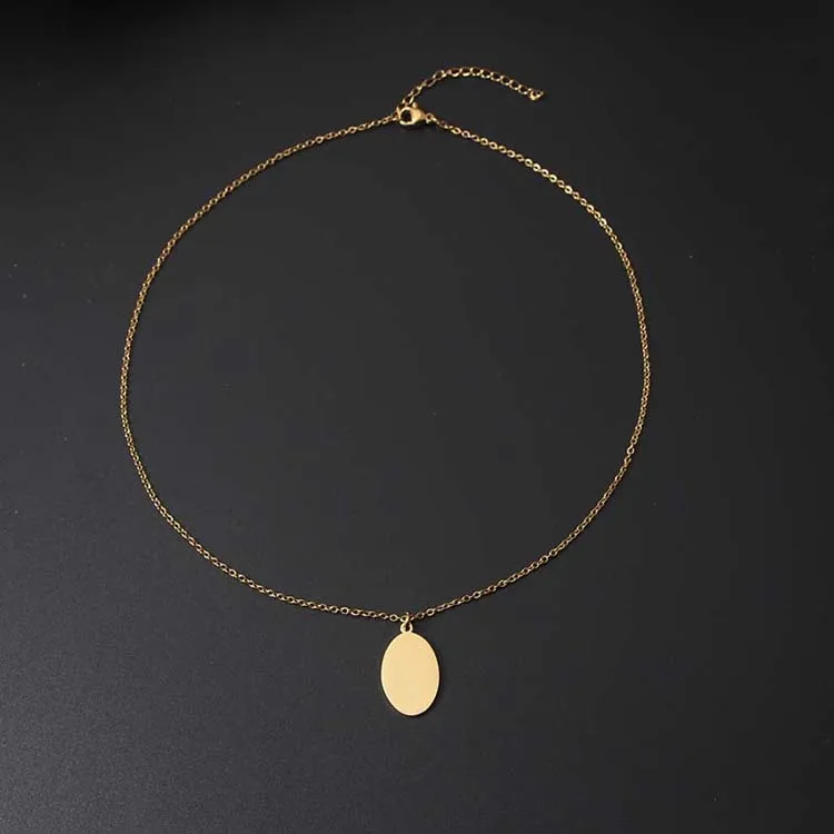 Custom Oval Pendant Chain Necklace