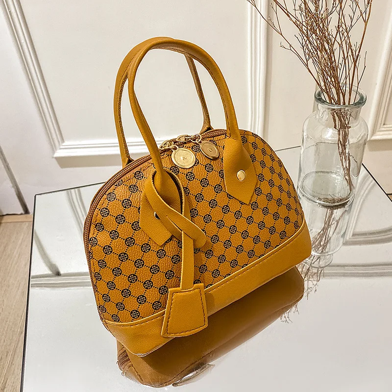 2023Contrast Color Shell Shape Shoulder Bag Ladies Messenger Crossbody Bags With Double Zippers Small Women Handbag Tote Bags