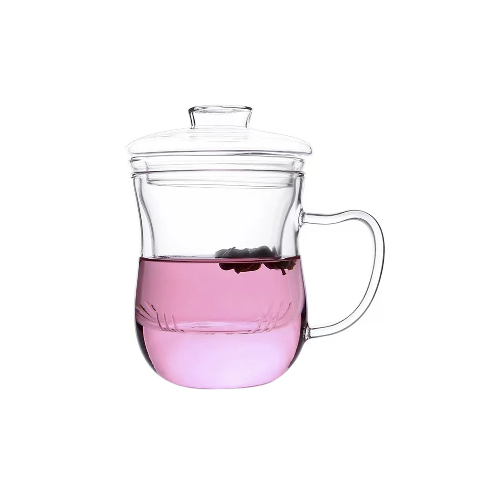 New Product Tea Cup Borosilicate Tea Mug Glass Customized Logo Print Cups With Cover Chinese Tea