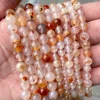 Perle di Agata Naturale Rossa con Motivi Vegetali