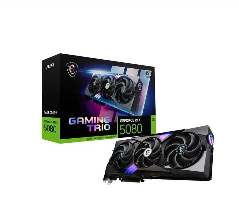 2025 the Newest and Advanced MSI GeForce RTX 5080 16G GAMING TRIO OC  Graphic Card for PC Gaming
