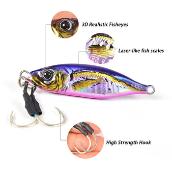 Lure Bait 3D Printed Metal Plate Bio-Imitation Bait 60g 80g Long-Distance Freshwater Saltwater Fishing Bass Perch Lead Fish – Metal Jig – view 3