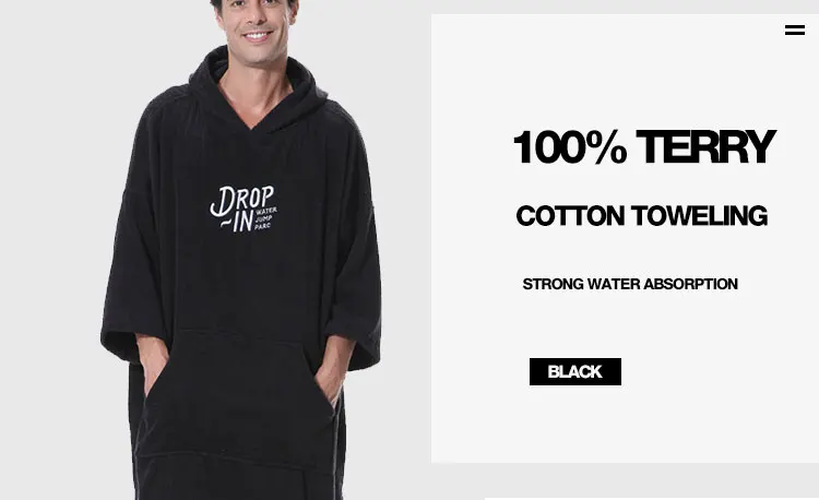 OHS Towel Poncho Adult Hooded Large Bath Swim Surf Beach Absorbent Dry Microfiber Changing Robe For Men Boys Quick Dry, Sky Blue