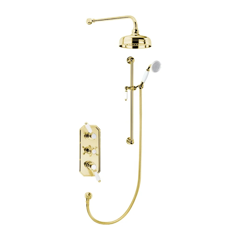 Traditional Brass Dual Function Concealed Thermostatic Shower System supplier