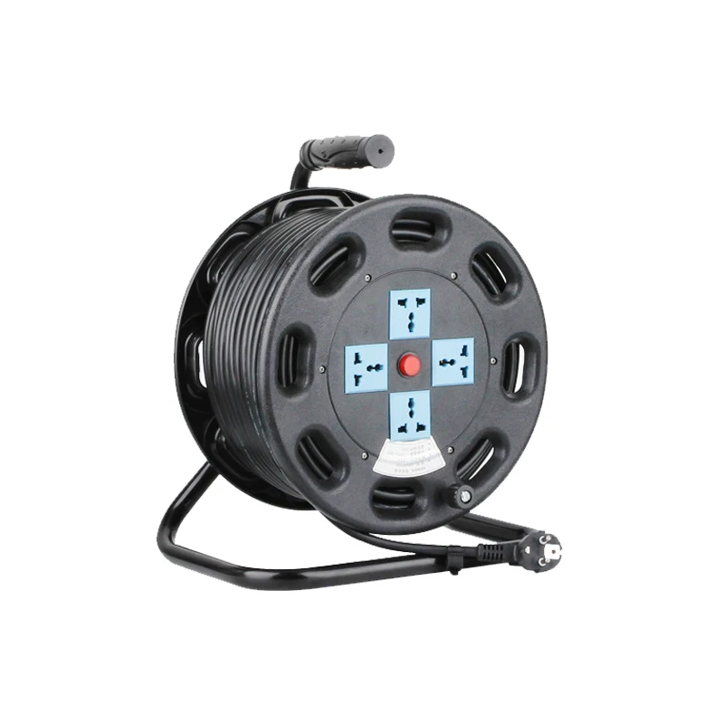 LAPTRONIX 50M METER EXTENSION REEL LEAD CABLE 4 WAY ELECTRIC SOCKET HEAVY DUTY 
