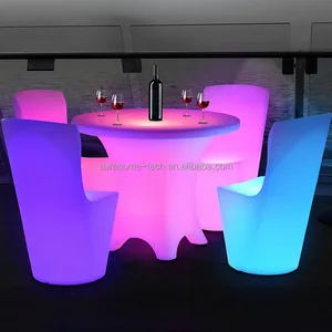 Manufacturer Customized Colorful RGB Plastic Illuminated Led Dining Chair