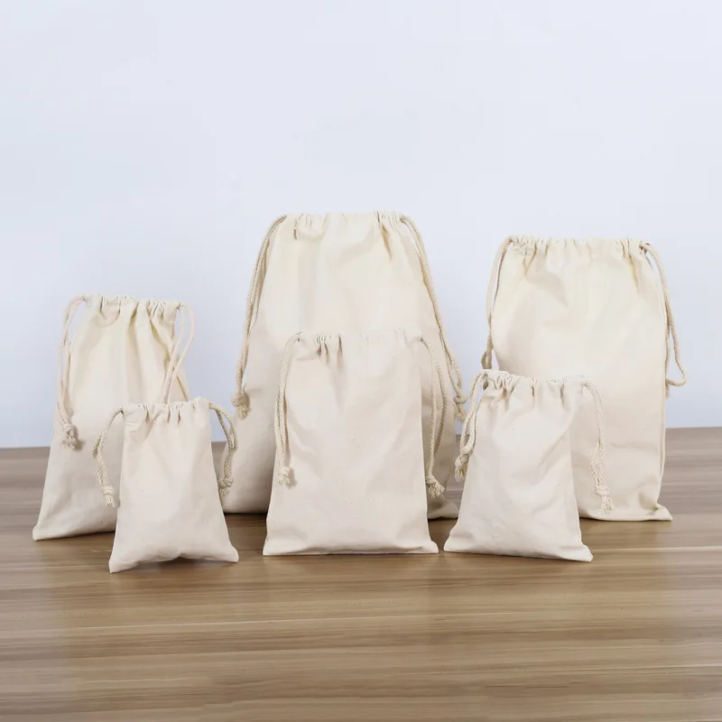 Customized Canvas Bags Pouches Muslin Coffee Beans Packing Gift Custom