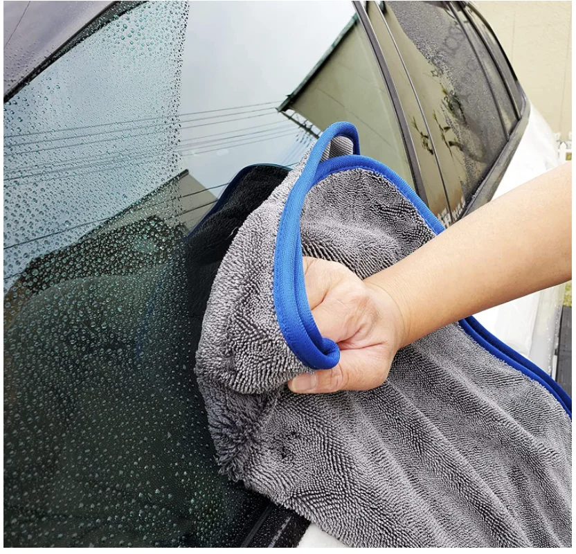 JIEXU JXSTT 750gsm 70x90cm Soft Lint Free Scratch Free Bulk Wholesale Super Absorbent Single Sided Twisted Loop Car Drying Towel