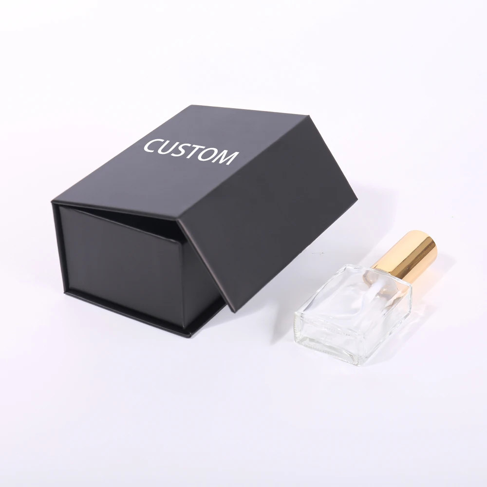 Custom Magnetic Flip Top Paper Box Luxury Rigid Cardboard Gift Packaging Matte Lamination Gold Foil Logo Perfume Packaging