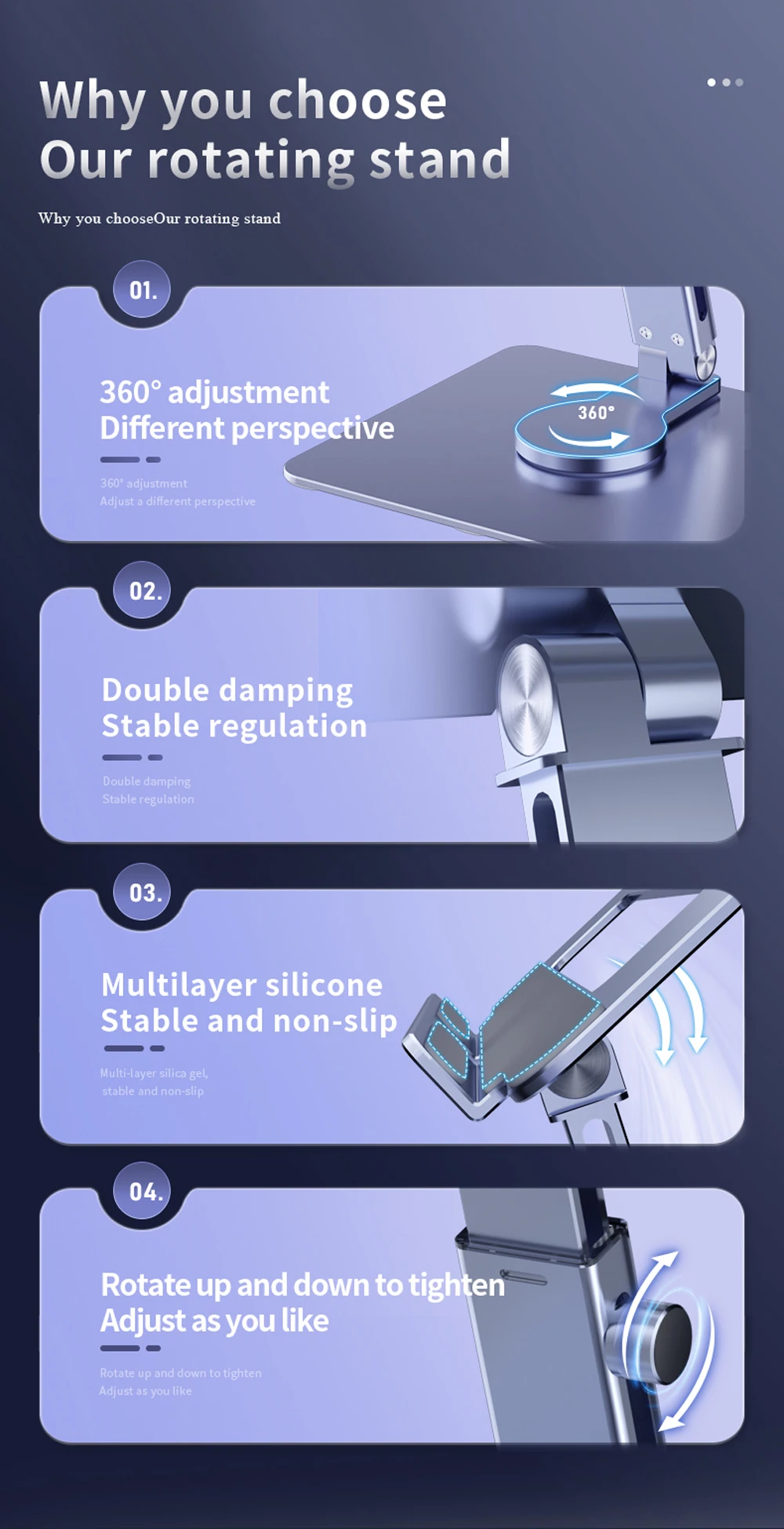 Versatile Tablet Stand - Adjustable, Foldable, and Rotatable