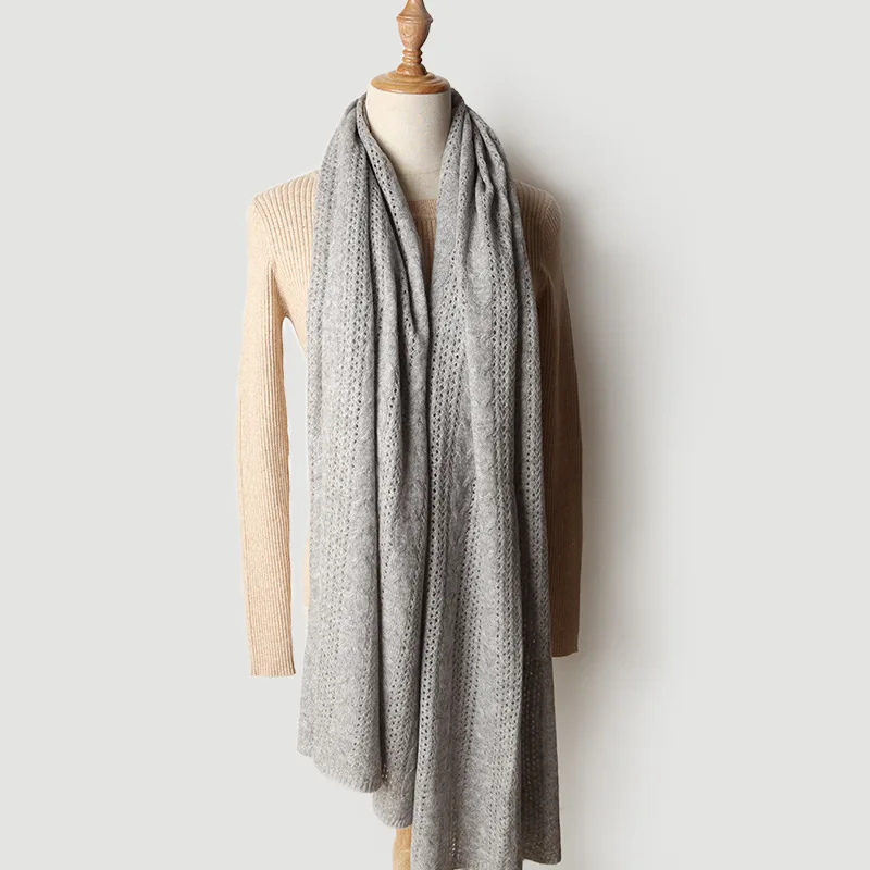 Женский праздничный теплый вязаный кашемировый шарф на заказ