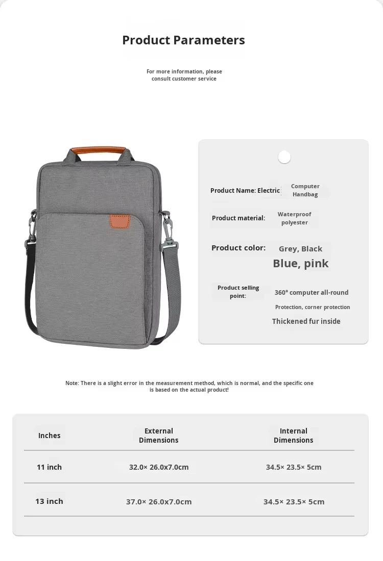 product customized lightweight simple waterproof for ipad fashion crossbody bag zipper closure polyester cover 11inch 13inch laptop bag-9
