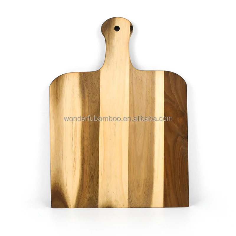 WDF Classic Style Custom Bamboo Pizza Paddle Shovel Live Edge Cutting Board Durable Wood Pizza Peel With Handle supplier