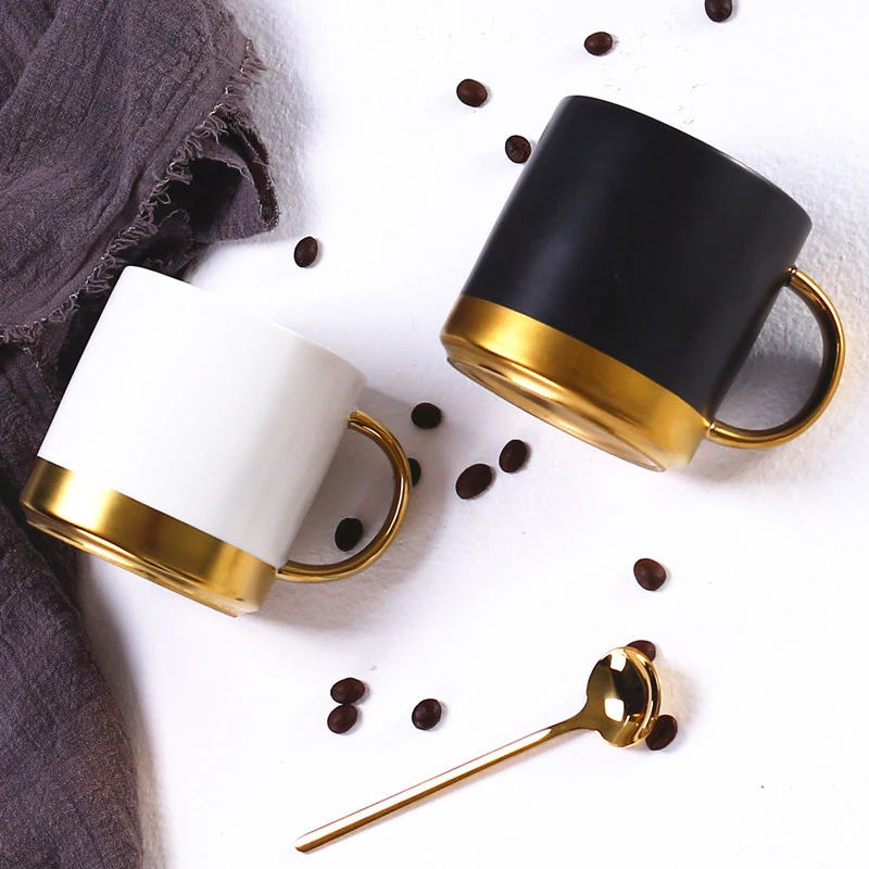 Best Selling Chic Gold Rim Ceramic Mug