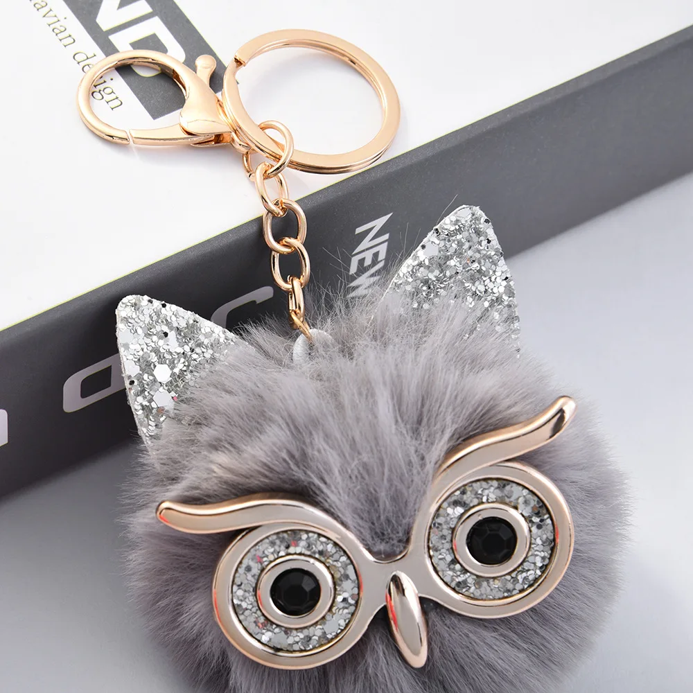 Porte-Monnaie Hibou PU Mignon – Porte-Clés Avec Glands, Accessoire Sac, Cadeau Fête Des Mères, Petite Amie, Enfant – Rouge