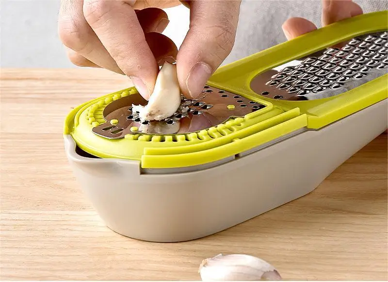 Olive Green Food Cutter Grater Juicer Container 3 In 1 Vegetable Cutter Vegetable Chopper Quick