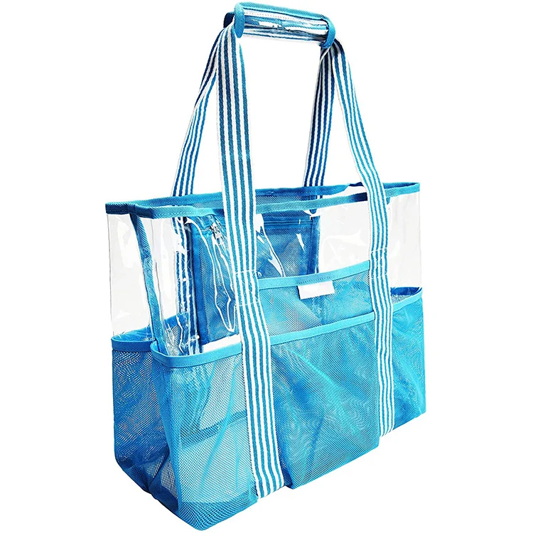 Summer Swimming Shoulder Handbag Large Capacity Tote Mesh Beach Bag For Women