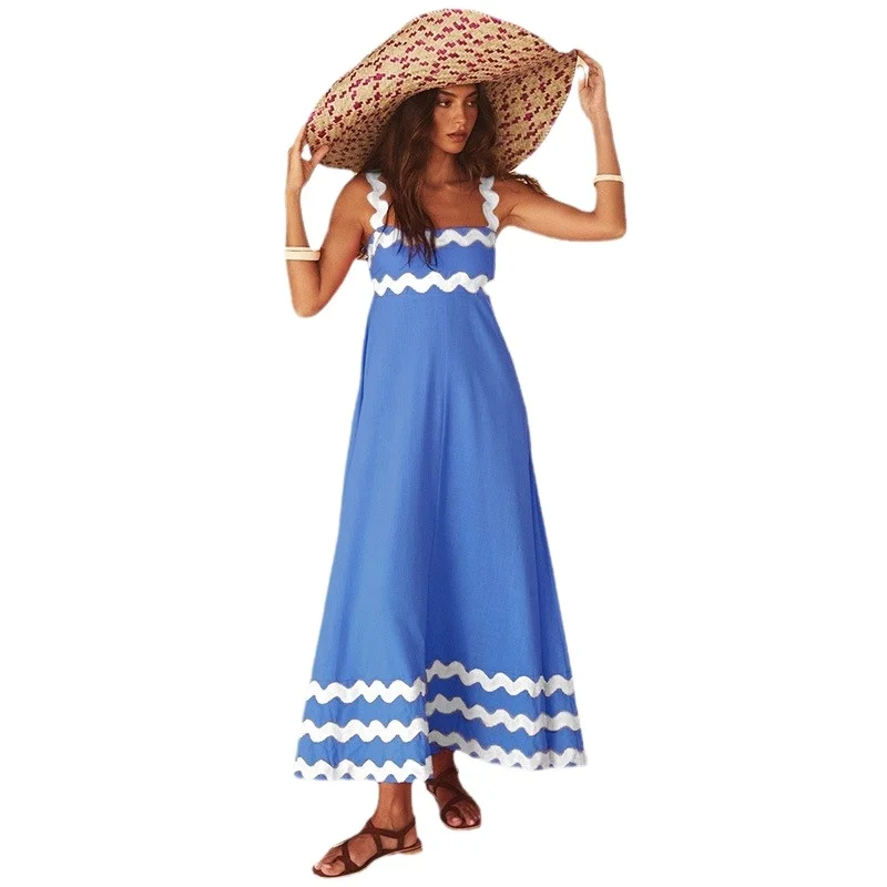 Shop Women's Sleeveless Halter Dress - Solid Color, Floor-length