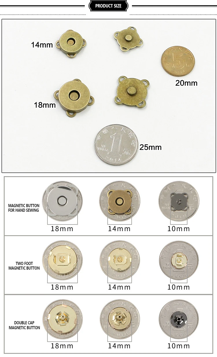 Custom Size Sewing Plum Button Strong No Expose Invisible Lock