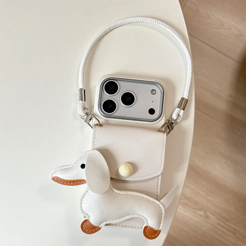 Fashionable Wallet Phone Case For Iphone With Lanyard And Card Slot_voghion.com