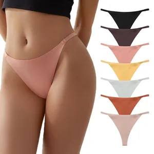 Ice Silk Women Seamless Thong Panties Light Bikini Panty Fitness Sports Tangas Swim Strings T-back Underwear for Woman 0517