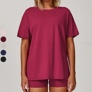 High Quality Women's Short Sleeve Yoga Workout Top Breathable Quick-Dry Casual Outdoor Sports T Shirt for Running & Yoga