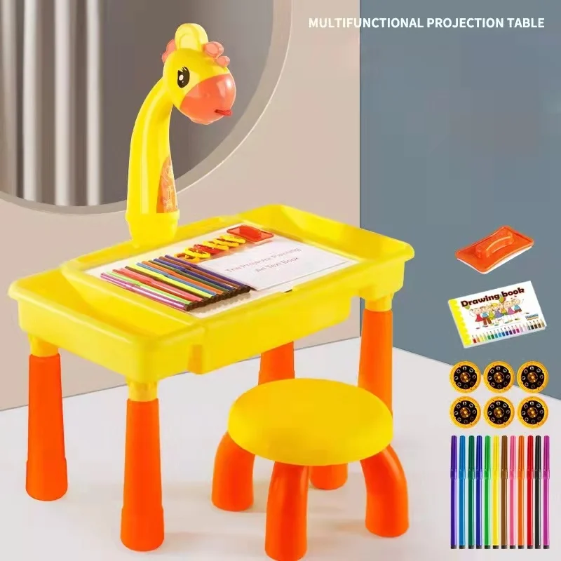 Children Drawing Projector Table Educational Kid Projection Drawing Board  Multi-Function Intelligent Projection Painting Machine - AliExpress