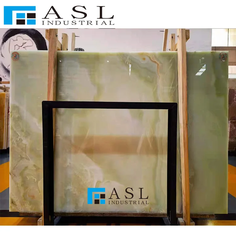 ASL onix verde natural onyx stone slabs low price green marble tiles polished translucent onyx verde onices verdes