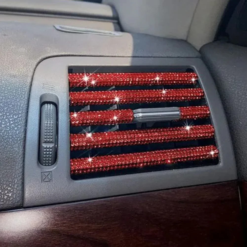 10x Silver Self-Adhesive Air Vent Trim Strips – Universal Car Interior Decoration